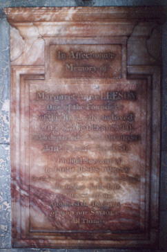 The Plaque to Margret Leeson